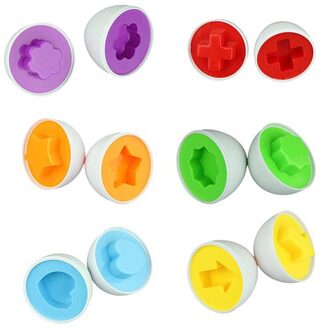 6 Stks/set Brand Leren Onderwijs Speelgoed Gemengde Vorm Wise Pretend Puzzel Smart Eieren Baby Kid Learning Kitchen Toys Tool