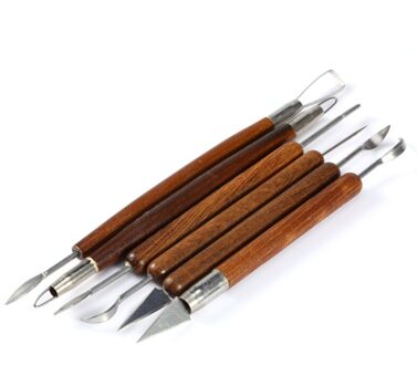 6 Stks/set Carving Aardewerk Gereedschap Houten Handvat Aardewerk Set Wax Sculpt Smoothing Polymeer Shapers Keramische Gereedschappen Diy Materiaal Levert