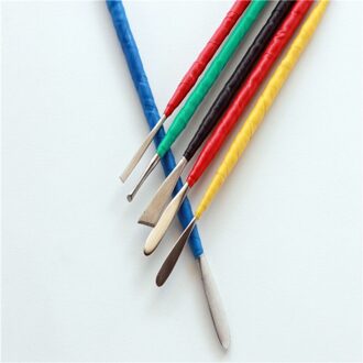 6 Stks/set Cay Gereedschap Aardewerk Sculptuur Handgemaakte Kunst Diy Klei Tool Rvs Double Heads Handwerk Gereedschap Polymeer Klei