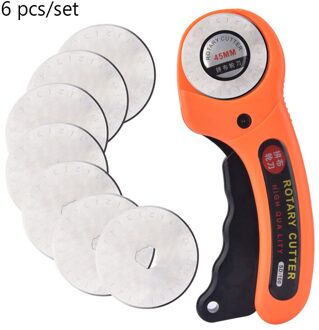 6 stks/set Circulaire Roterende Lederen Cutter 45mm Rotary Cutter Naaien Handwerk DIY Lederen Gereedschap Stof Cutter Papier Lederen Cutter 1reeks