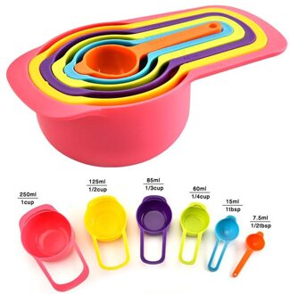 6 Stks/set Creatieve Siliconen Maatlepel Pollepel Bakken Koken Keuken Koffie Gereedschap Met Schaal Keuken Gereedschap 6stk