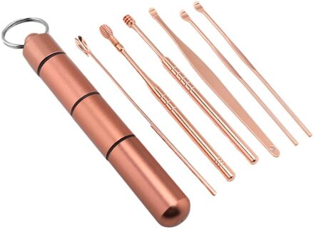 6 Stks/set Ear Wax Pickers Rvs Oor Pick Wax Remover Oor Pick Schoner Oor Schoner Lepel Zorg Oor Wattenstaafje schoon Gereedschap RGD