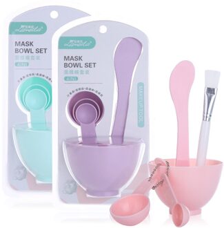 6 Stks/set Gezichtsmasker Menglepel Kom Set Meisjes Gezichtsverzorging Masker Mengen Gereedschap Kit Schoonheid Leveringen Willekeurige Kleur