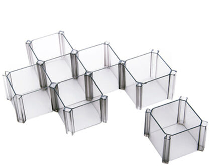 6 Stks/set Honingraat Sokken Ondergoed Opbergdoos Plastic Compartiment Kast Kledingkast Lade Afwerking Partitie Gratis Combinatie zwart