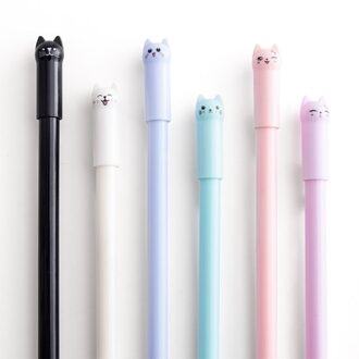 6 stks / set Kawaii kat gel pen 0.38mm creatieve leuke gel inkt pen kinderen school kantoor schrijfbenodigdheden briefpapier