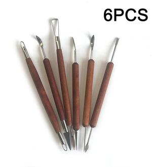 6 Stks/set Klei Carving Tool Set Wax Klei Model Carving Houten Gereedschap Diy Ambachten Aardewerk Schuim Gereedschappen Vormgeven N4X4