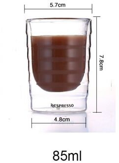 6 Stks/set Koffie Cup Caneca Hand Dubbele Wand Glas Thee Kopjes Wei-eiwit Canecas Nespresso Espresso 85Ml 150ml Thermische Cup