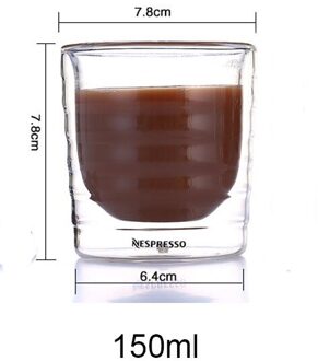 6 Stks/set Koffie Cup Caneca Hand Dubbele Wand Glas Thee Kopjes Wei-eiwit Canecas Nespresso Espresso 85Ml 150ml Thermische Cup