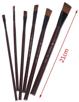 6 Stks/set Kunstenaar Borstels Olie Kwast Schilderij Borstel Voor Aquarel Olie Acryl Borstel Pen Kunst Levert Platte Hoofd Absorberende
