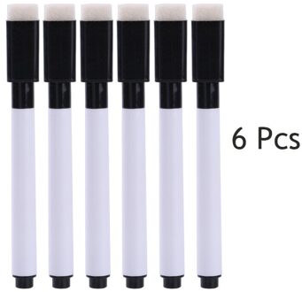 6 Stks/set Magnetische Whiteboard Pen Uitwisbare Droog White Board Markers Magneet Schoolbenodigdheden Briefpapier zwart