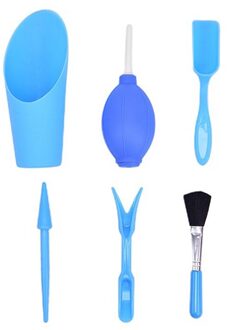 6 Stks/set Mini Tuingereedschap Succulent Planten Kit Transplantatie Gereedschap Plant Care Hand Transplanteren Tuinieren Tool Set blauw