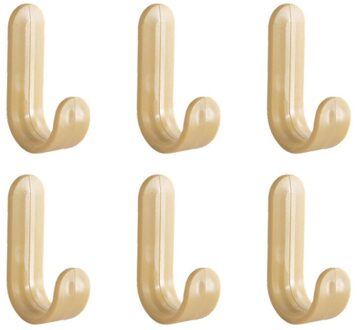 6 Stks/set Multifunctionele Kleur Plastic Deur Haak Hangers Hoed Rekken Hanger Zelfklevende Muur Hangers Handdoek Haken geel