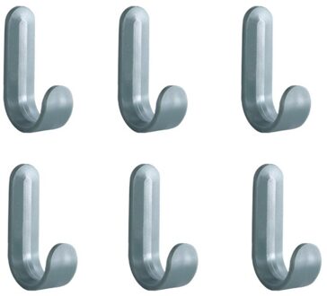 6 Stks/set Multifunctionele Kleur Plastic Deur Haak Hangers Hoed Rekken Hanger Zelfklevende Muur Hangers Handdoek Haken groen