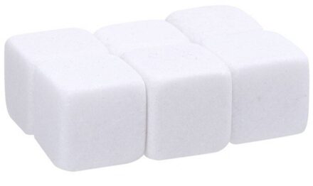 6 stks/set Natuurlijke Whiskey Stones Sipping Ice Mold Whisky Stenen Whisky Rocks Cooler Party Huwelijkscadeau Kerst Bar Ijsblokjes wit