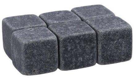 6 stks/set Natuurlijke Whiskey Stones Sipping Ice Mold Whisky Stenen Whisky Rocks Cooler Party Huwelijkscadeau Kerst Bar Ijsblokjes zwart