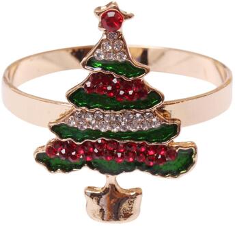 6 Stks/set Prachtige Kerstboom Servetringen Decoratieve Servet Houder Gesp Craft Voor Kerst Tafel Decor Desk Decoratie B 6stk