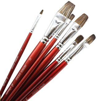 6 Stks/set Professionele Eekhoorn Haar Borstel Art Pen Kunstenaar Gouache Olieverf Acryl Tekening Borstel Leveringen