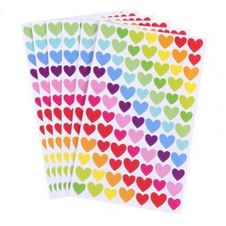 6 Stks/set Ronde Stickers Diy Pvc Mooie Stickers Cartoon Zacht Papier Stickers Speelgoed Voor Kinderen hart