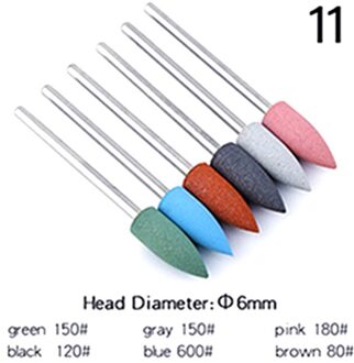 6 Stks/set Rubber Silicon Nail Boor Frees Voor Manicure Bit Flexibele Polijstmachine Machine Elektrische Nagelvijl Art Gereedschap 11