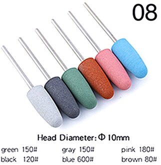 6 Stks/set Rubber Silicon Nail Boor Frees Voor Manicure Bit Flexibele Polijstmachine Machine Elektrische Nagelvijl Art Gereedschap 8
