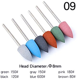 6 Stks/set Rubber Silicon Nail Boor Frees Voor Manicure Bit Flexibele Polijstmachine Machine Elektrische Nagelvijl Art Gereedschap 9
