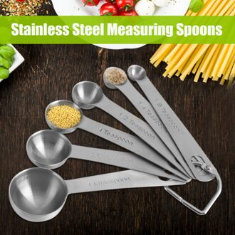 6 Stks/set Rvs Maatlepels Set Vouwen Maatlepels Bakken Kookgerei Set Keuken Gereedschap