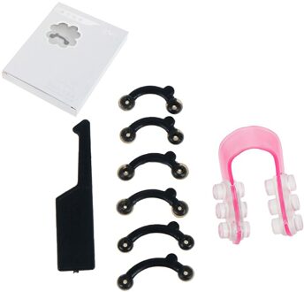 6 Stks/set Schoonheid Neus Clip Corrector Massage Tool Neus Omhoog Lifting Shaping Clip Clipper Shaper Bridge Straightening wit