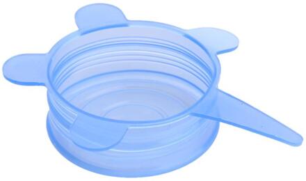 6 stks/set Silicone Stretch Deksels Universele Zuig Deksel-kom Pan Koken Pot Cover Siliconen Kom Cover Pan Deksels Keuken accessoires Blauw