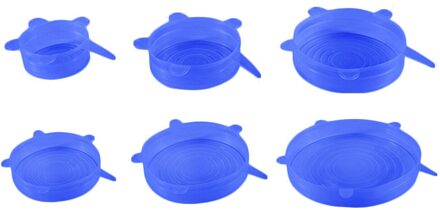 6 Stks/set Siliconen Deksels Duurzaam Herbruikbare Voedsel Opslaan Cover Hittebestendige Past Alle Maten En Vormen Van Containers Voor Keuken gereedschap 01