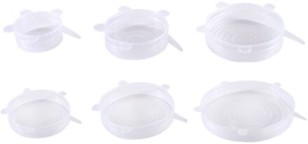 6 Stks/set Siliconen Deksels Duurzaam Herbruikbare Voedsel Opslaan Cover Hittebestendige Past Alle Maten En Vormen Van Containers Voor Keuken gereedschap 02