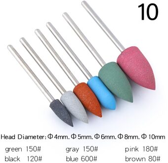6 Stks/set Siliconen Nail Boor Nail Buffer Rotary Burr Mills Cutter Voor Manicure Boor Accessoires Nail Polijsten Gereedschap