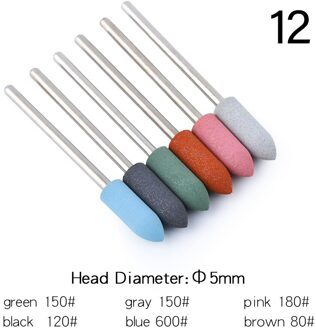 6 Stks/set Siliconen Nail Boor Nail Buffer Rotary Burr Mills Cutter Voor Manicure Boor Accessoires Nail Polijsten Gereedschap