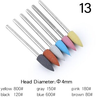 6 Stks/set Siliconen Nail Boor Nail Buffer Rotary Burr Mills Cutter Voor Manicure Boor Accessoires Nail Polijsten Gereedschap