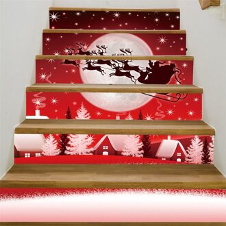 6 Stks/set Stickers Trappen Kerst 3D Simulatie Trap Sticker Waterdicht Muursticker Diy Self-Garenloos Pvc Trappen Sticker #1