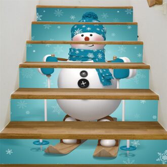 6 Stks/set Stickers Trappen Kerst 3D Simulatie Trap Sticker Waterdicht Muursticker Diy Self-Garenloos Pvc Trappen Sticker #1