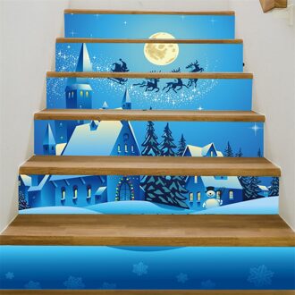 6 Stks/set Stickers Trappen Kerst 3D Simulatie Trap Sticker Waterdicht Muursticker Diy Self-Garenloos Pvc Trappen Sticker #1