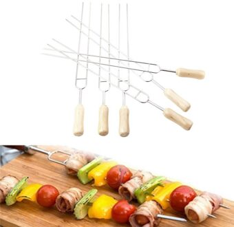 6 Stks/set U-vorm Vork Barbecue Gereedschap Rvs Vlees Grill Outdoor Koken Corn Houder Bbq Vork Tool