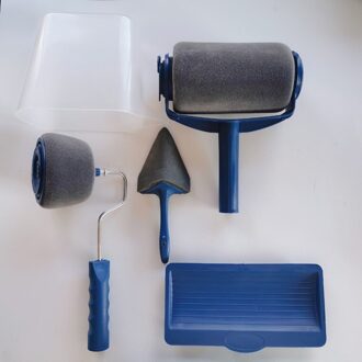 6 Stks/set Verf Roller Set Met Stokken Verf Roller Pro Transformeren In Slechts Minuten Snel Versieren Runner Tool Schilderen Borstel set Seamless-5stk