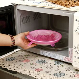 6 Stks/set Voedsel Siliconen Cover 4 Kleuren Universele Siliconen Deksels Voor Kookgerei Kom Pot Herbruikbare Stretch Deksels Keuken Accessoires