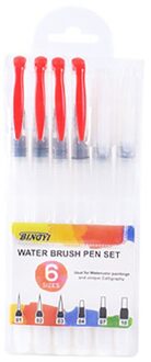 6 Stks/set Water Kleur Borstel Potlood Draagbare Kwast Zacht Aquarel Borstel Inkt Pen Voor Schilderij Tekening Art Supplies