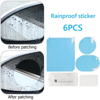 6 Stks/set Waterdichte Regendicht Auto Sticker Auto Auto Side Spiegel Venster Anti Fog Film Anti Glare Beschermende Films