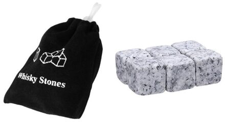 6 Stks/set Whisky Stenen Ijs Koeler Drankjes Cooler Cubes bier Rocks Graniet met Pouch Wijnkoeler Whisky Stenen 3 kleuren Markings