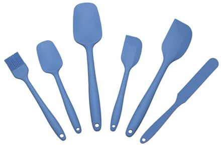6 Stuk Siliconen Spatel Set Keukengerei Hittebestendige Non Stick Comfortabele Grip Schraper Voor Koken Bakken