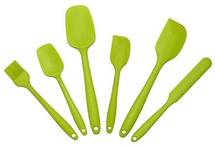 6 Stuk Siliconen Spatel Set Keukengerei Hittebestendige Non Stick Comfortabele Grip Schraper Voor Koken Bakken