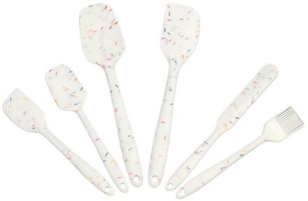 6 Stuk Siliconen Spatel Set Keukengerei Hittebestendige Non Stick Comfortabele Grip Schraper Voor Koken Bakken
