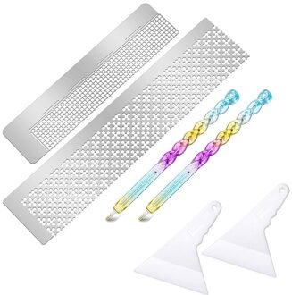 6 Stuks 5D Diamant Schilderij Ruler Tool Set, Diy Tekening Heerser, 2 Stuks Diamant Schilderij Fix Tool, voor Schilderen Leveringen