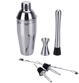 6 Stuks 750Ml Rvs Cocktail Shaker Bar Set Wijn Martini Drink Mixer Bar/Party Tool Barman