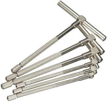 6 Stuks 8-150Mm Micrometer Zilver Draagbare Verstelbare Meting Nauwkeurig Praktische Ingenieur T-Boring Telescopische Gauge Schaal remklauw