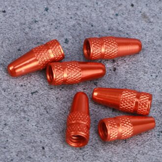 6 Stuks Aluminium Franse Caps Voor Mtb Racefiets Mountainbike Band Air Caps Dust Covers (Groen) oranje