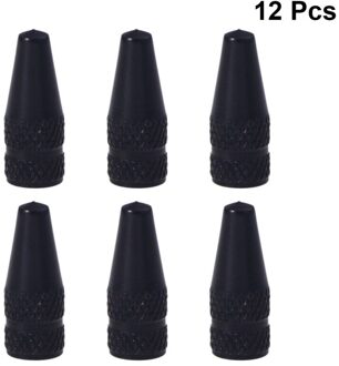 6 Stuks Aluminium Franse Caps Voor Mtb Racefiets Mountainbike Band Air Caps Dust Covers (Groen) zwart 1